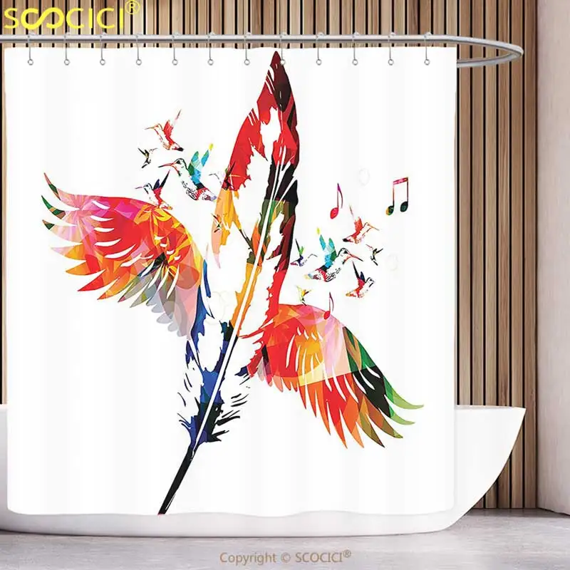 Полиэстровая занавеска для душа перо домашнего декора мнимое модная птичка с