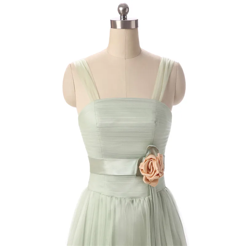 Robe De Roiree светло зеленое однотонное фатиновое платье с двойным плечом и цветочным