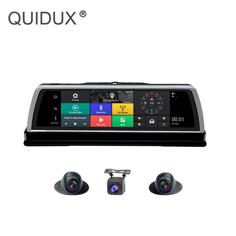 QVK600 360 градусов панорамная приборная панель 4G Автомобильный dvr видеорегистратор 4CH камеры рекордер 1" сенсорный Android зеркало заднего вида ADAS Wifi gps Navi - Название цвета: QVK600