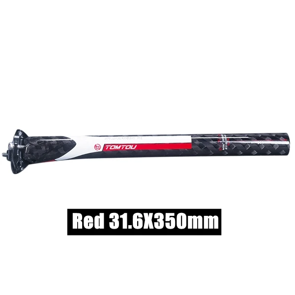 Red 31.6X350mm TOMTOU Сверхлегкий 12 к Углеволокно дорожный велосипед сидение для горного велосипеда 27,2/30,8/31,6x350 мм Велоспорт MTB части - Цвет: Red 31.6X350mm