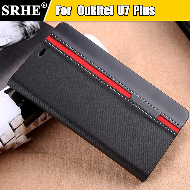 Oukitel U7 плюс Чехол Флип PU кожаный бумажник Стенд задняя крышка для телефона Coque с