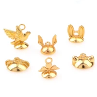 10pc gold fashion mix cat rabbit ears hat angel beads caps pendant buckle diy pendant necklace three dimensional ball jewelrly