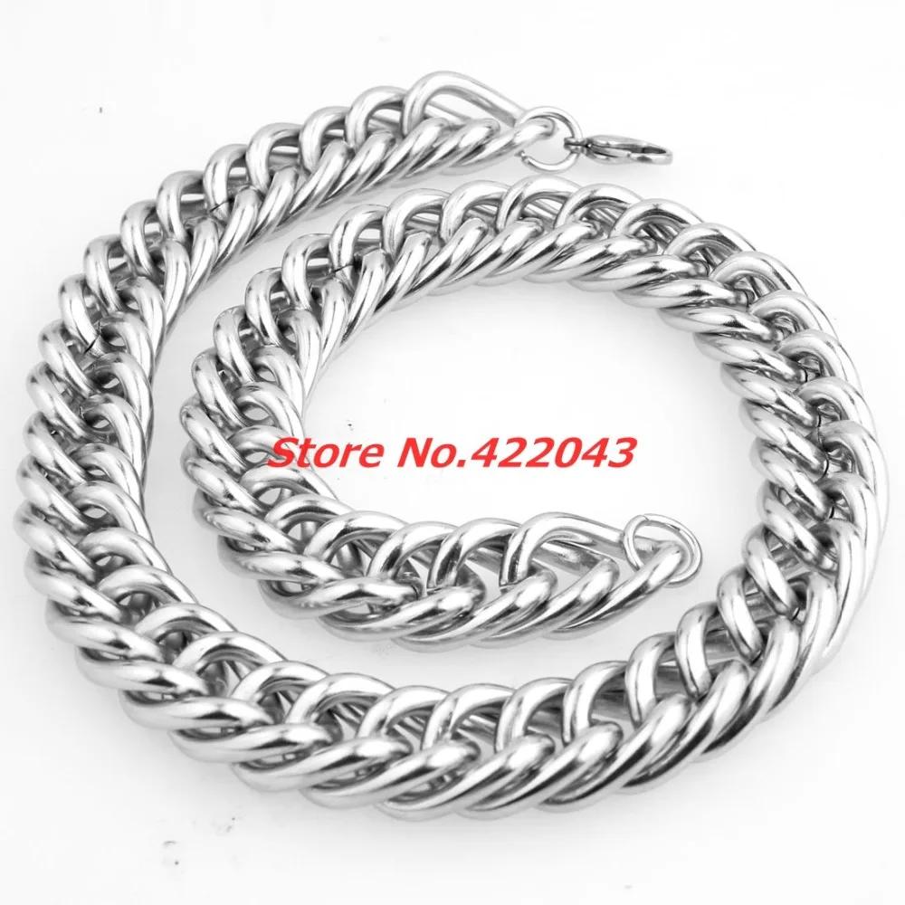 Цепочка кубинская из нержавеющей стали для отца ожерелье с высокополированным