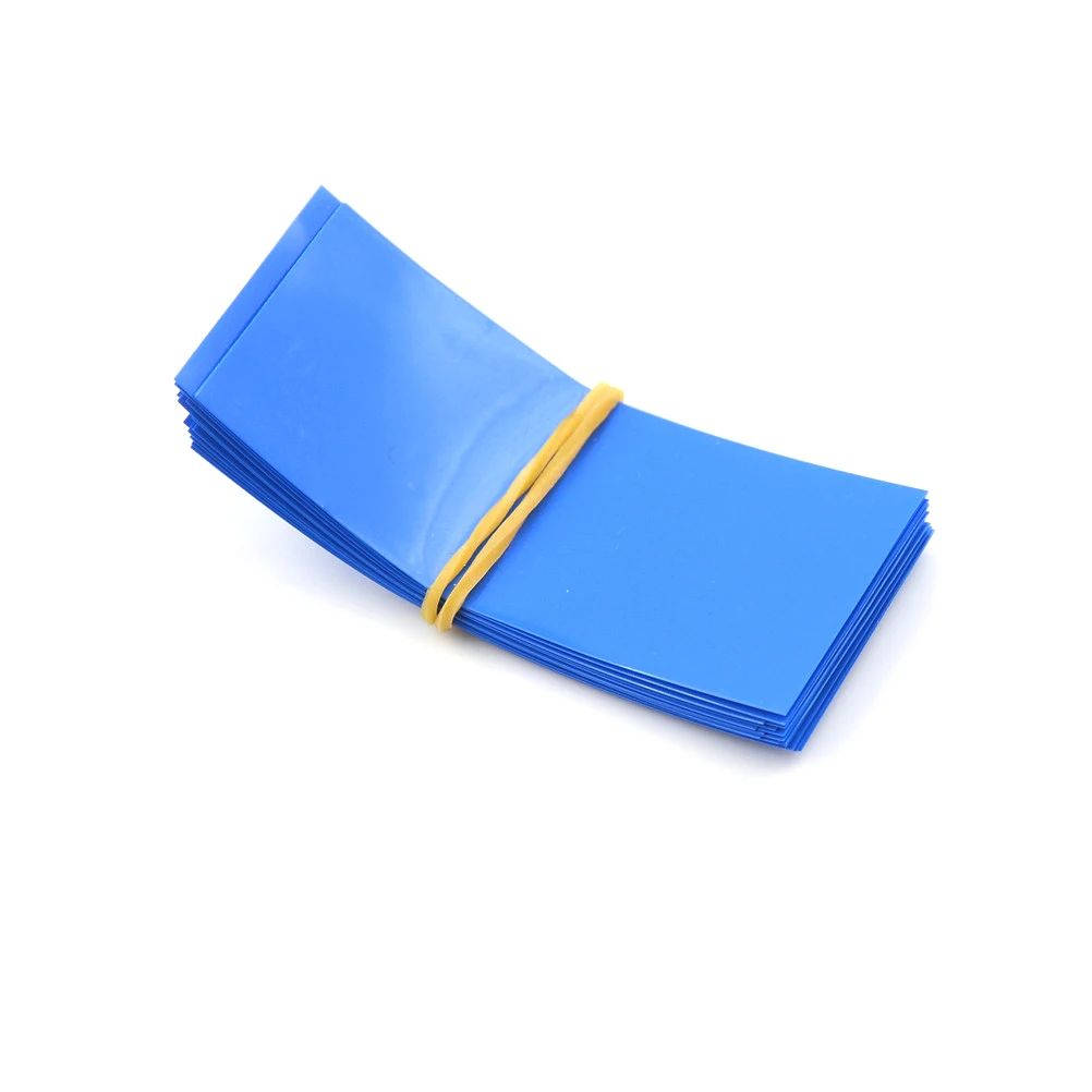 Blue 100 шт литий-ионная 18650 оболочка для батареек ПВХ термоусадочная трубка Precut аккумулятор Choice пленка лента крышка батареи 10 цветов размер 30*70 мм - Цвет: Blue