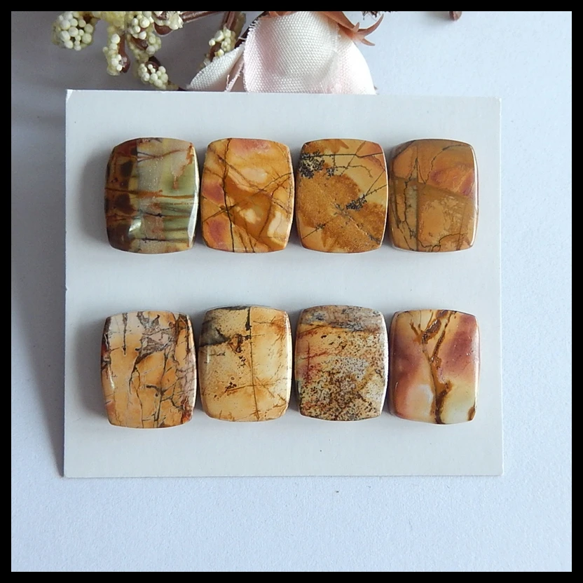 Natural 10 PCS Of Multi-Color Picasso Jasper Semi-precious stones Jewelry accessories Cabochons 16x13x4mm 14.3g |