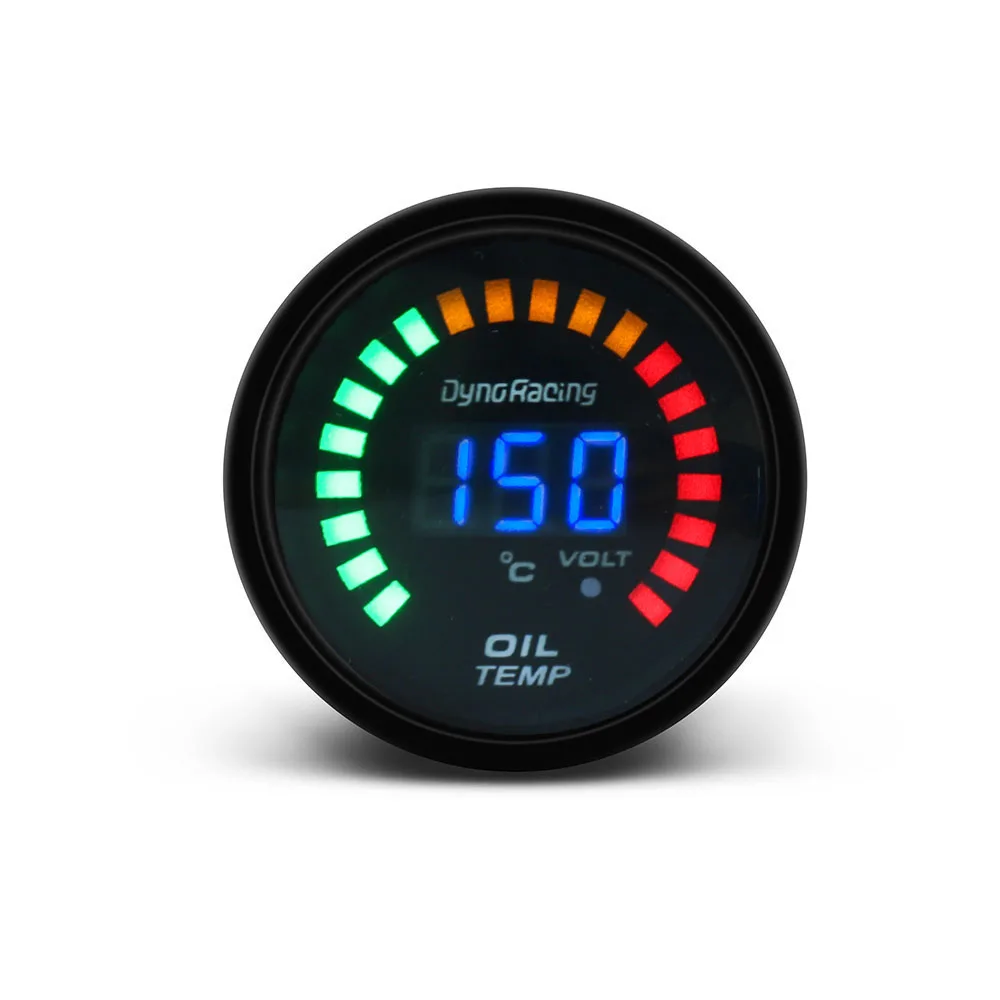 

Dynoracing 2 дюйма 52 мм 20 светодиодный цифровой тахометр для повышения температуры воды, температуры масла, давления, вольтметр, соотношение воздуха и топлива, тахометр, об/мин, датчик температуры Егт