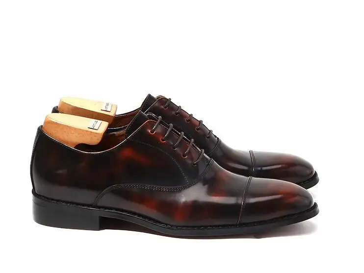 Туфли мужские из лакированной кожи итальянские классические туфли лоскутные на