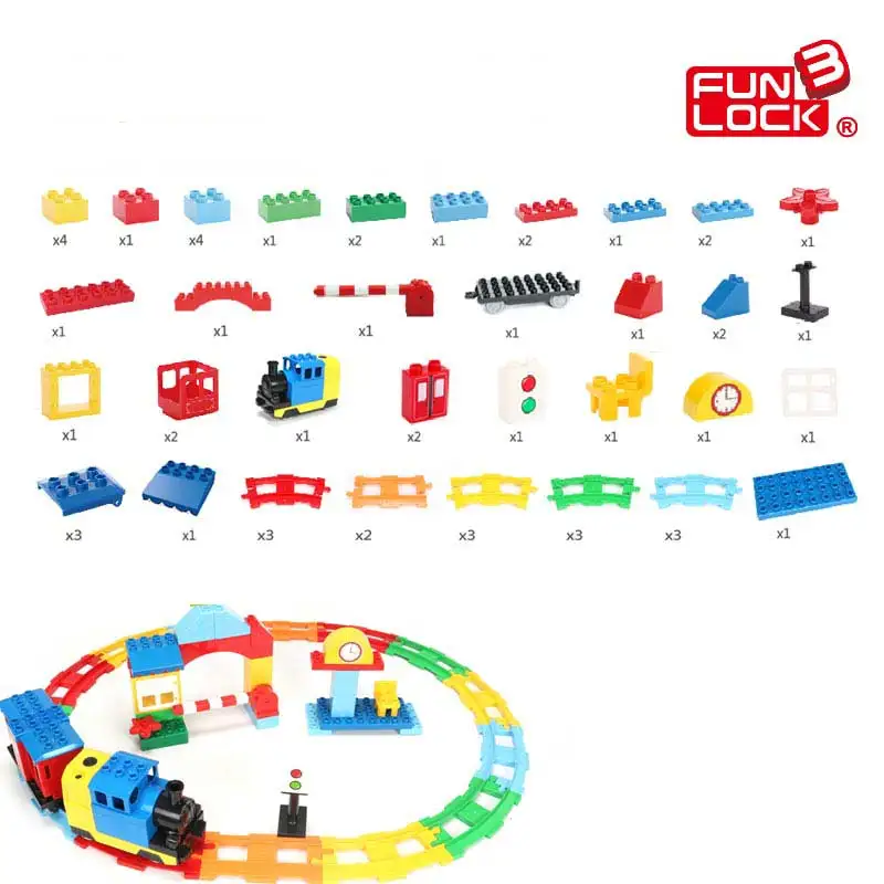 Конструктор Funlock Duplo детский 55 деталей на батарейках|brick set|building blocksduplo building blocks |