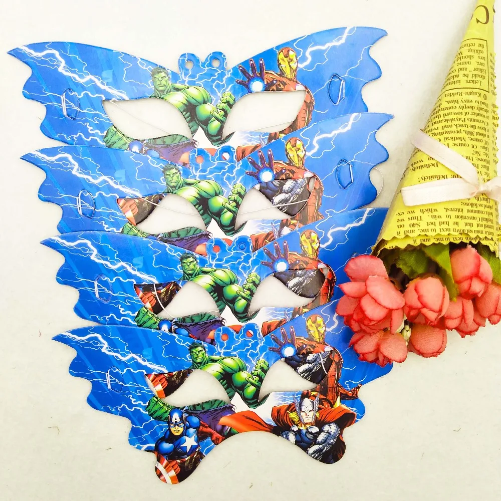 10 шт./компл. Marvel Comics месть мальчиков Baby Shower украшения одноразовые Happy День рождения маски Поставки