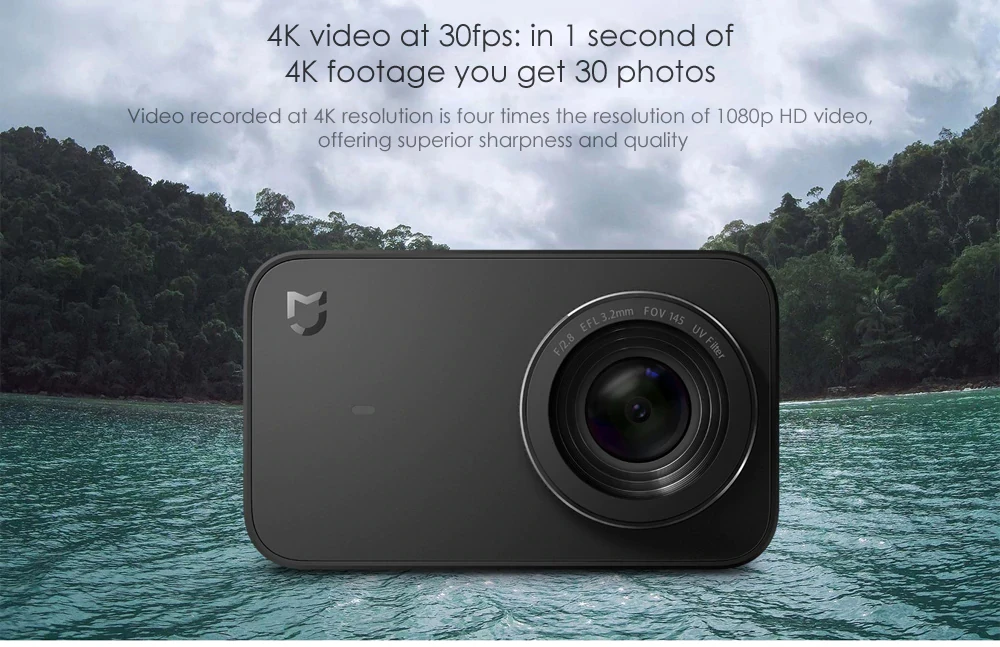Оригинальная международная версия Xiaomi mi jia Экшн-камера 4K 30FPS Ambarella A12 WiFi Водонепроницаемая камера 1080p спортивная видеокамера