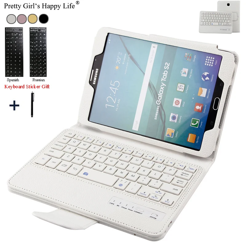 Для samsung Galaxy Tab S2 8 ''T710 T715 Беспроводной Bluetooth клавиатура чехол для samsung Tab S2 8,0 планшет кожаный чехол-портмоне с откидной крышкой+ стилус
