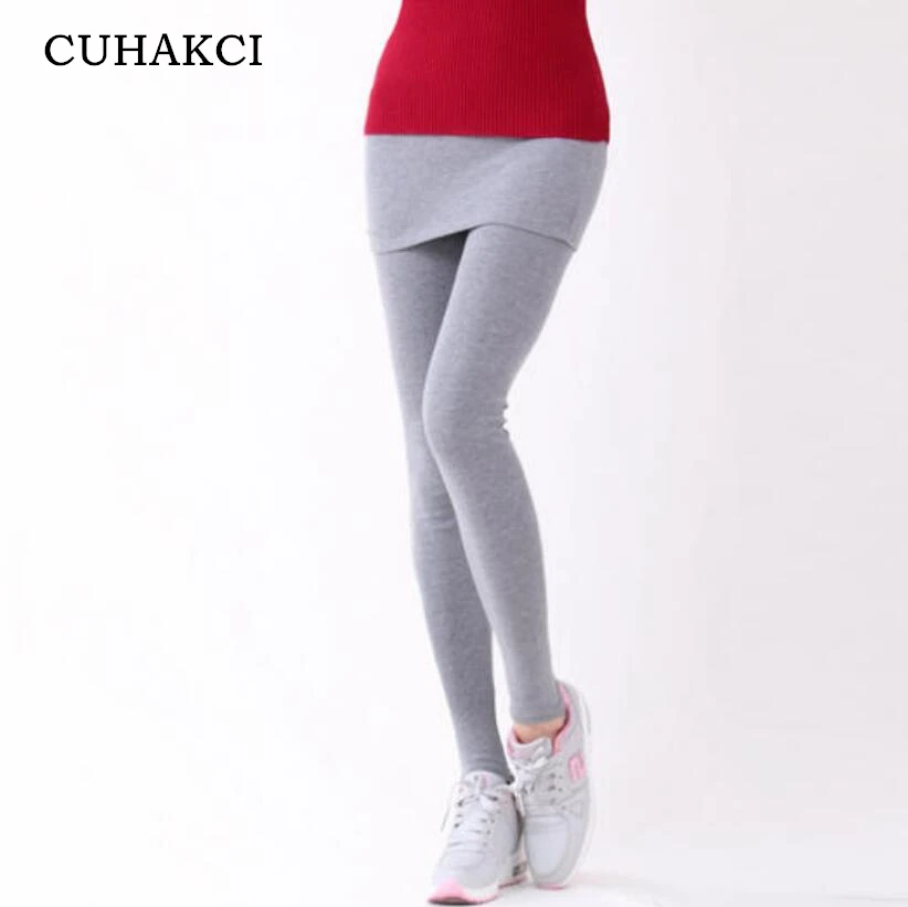 CUHAKCI Ложные леггинсы из двух частей хит продаж серый черный светильник серые