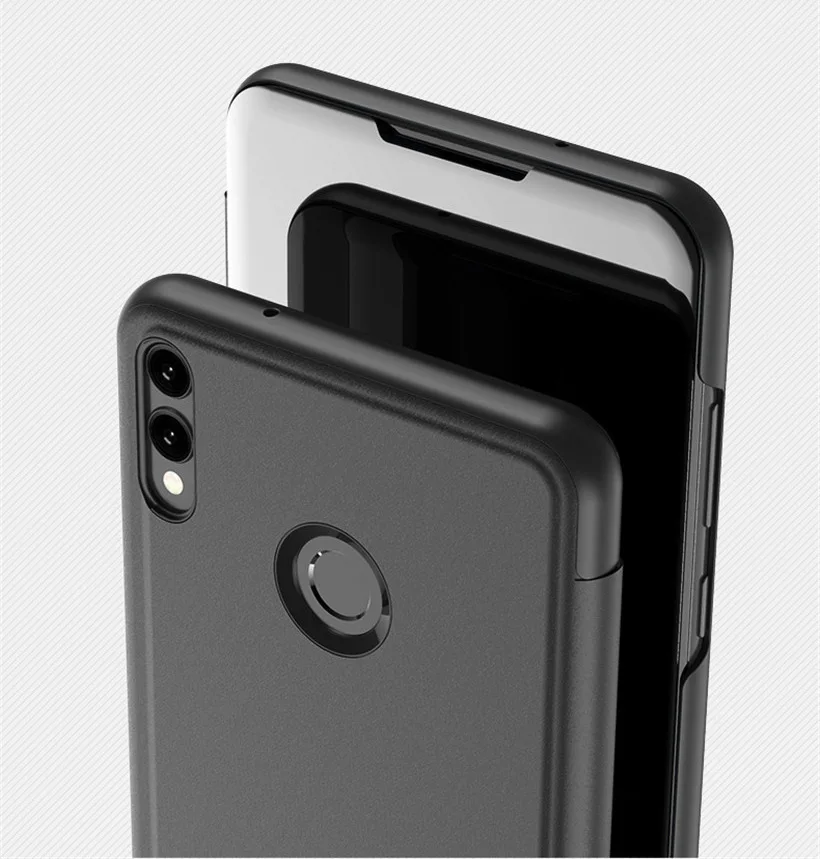 Зеркальный чехол для huawei Honor 8x на Honor 8x Max, умный зеркальный Прозрачный чехол с откидной крышкой, чехол для телефона huawei Honor 8x6,5"