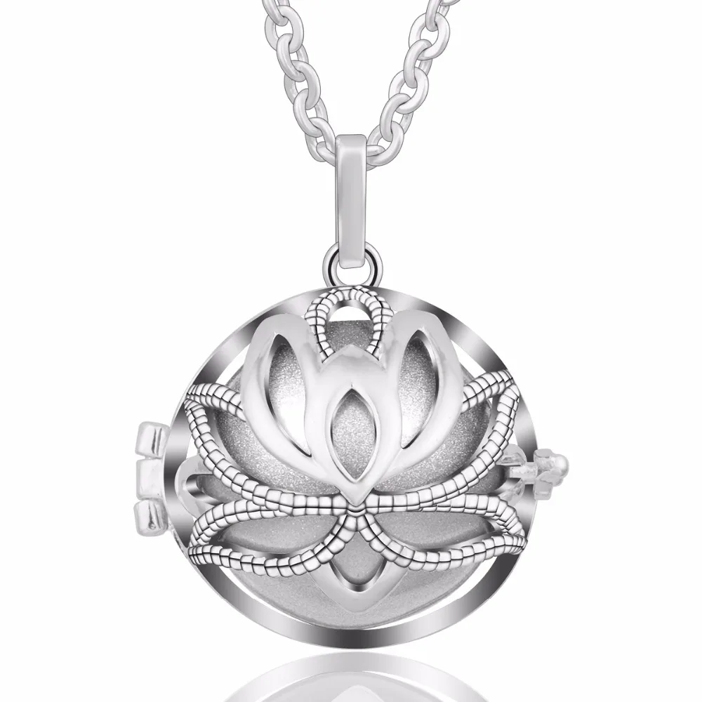 Женское ожерелье ювелирные изделия лотос цветок дизайн медальон клетка кулон