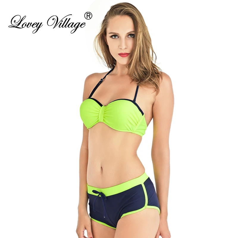 Женский купальник танкини с шортами и эффектом пуш ап|suit set|tankinisuit material |