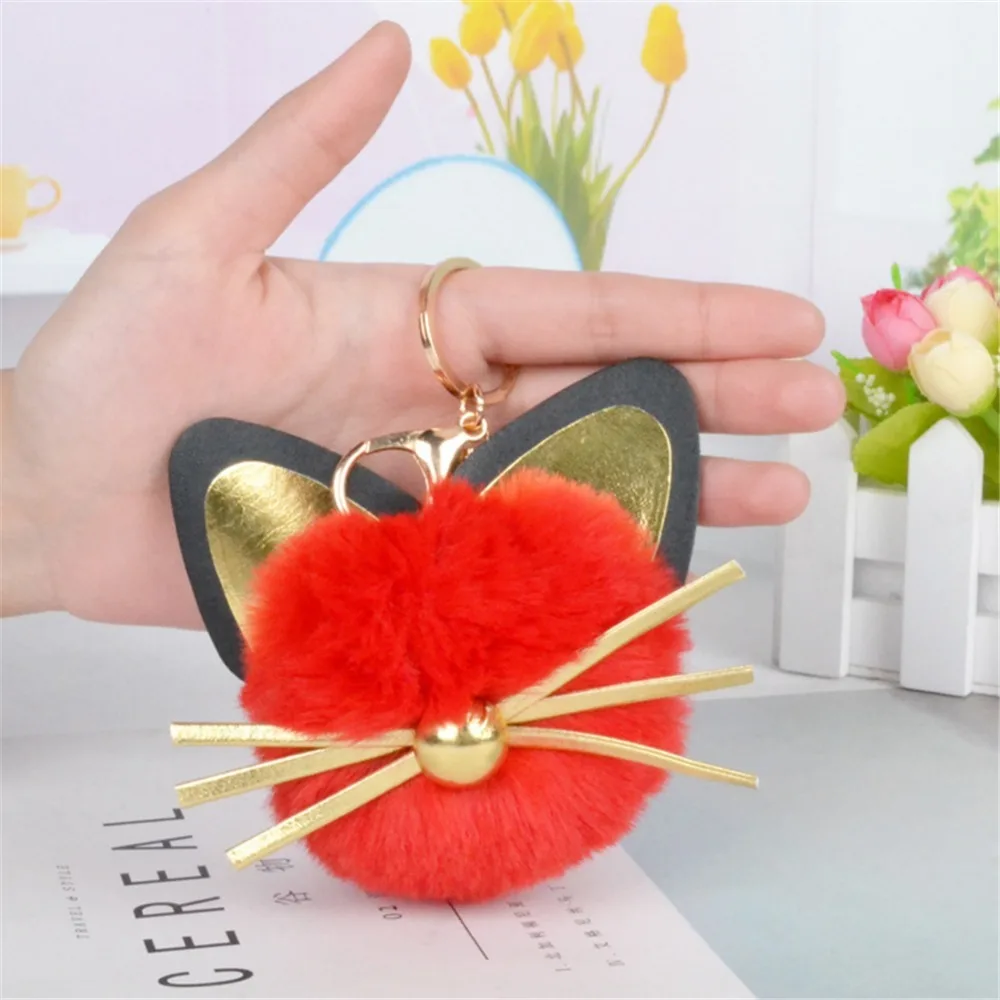 Minocool ключ кулон Мягкая игрушка милый кот в форме уха пушистый шарик-брелок