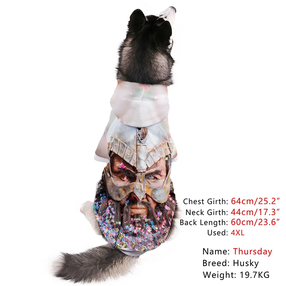 Зимняя одежда для собак толстовки 3D костюм домашних животных ужасная кошек