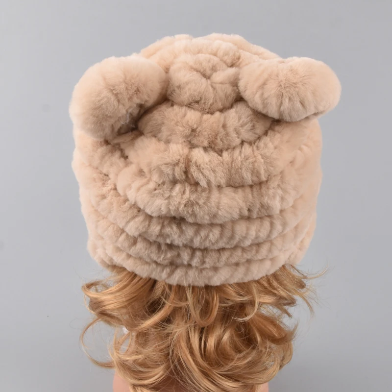 Детские меховые шапки кольцо шарф с помпоном шапочки для девочек настоящий мех