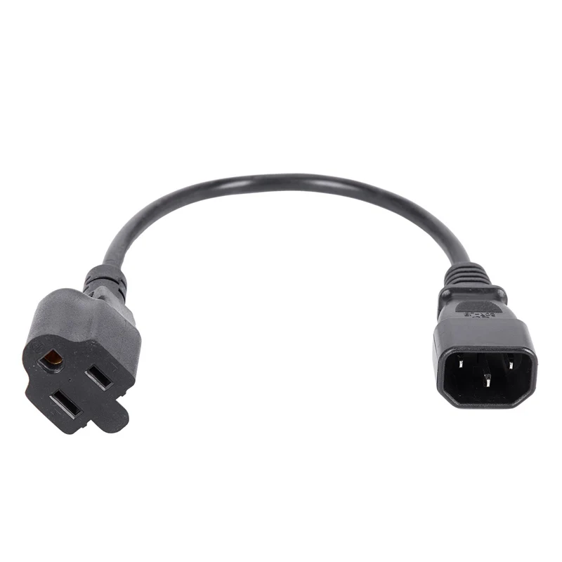 1ft IEC 320 C14 штекер для NEMA 5-15R 3 зубец женский ПК адаптер питания кабель черный |
