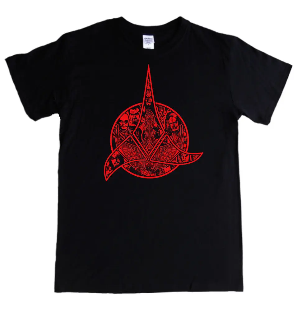 Мужская футболка Klingon Symbol Забавный хлопковый топ с коротким рукавом и