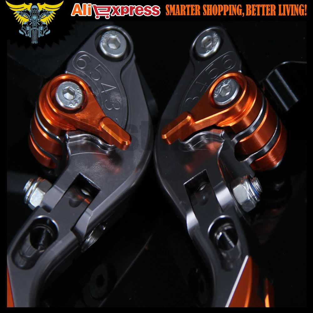 Мотоциклетные оранжевые + титановые складные Регулируемые рычаги тормозной