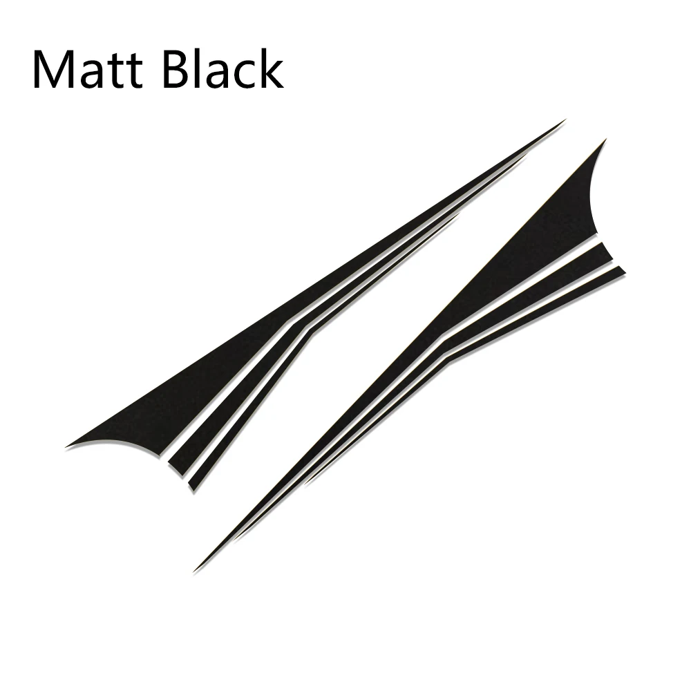 Matt Black 2 шт 220 см х 48 см стильная Автомобильная наклейка с длинной боковой полосой, Авто Виниловая наклейка, украшение автомобиля, сделай сам, стильная наклейка, аксессуары для тюнинга автомобиля - Название цвета: Matt Black