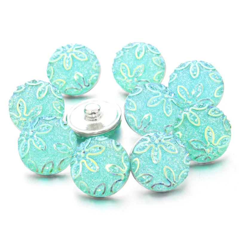 Случайный смешивание 10 шт./лот 18 мм кнопки ювелирных изделий Цветные полимерные