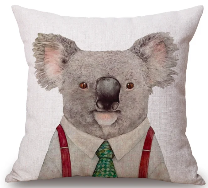 Альпака коала Жираф море Лев шеи тела наволочка льняные подушки для кровати