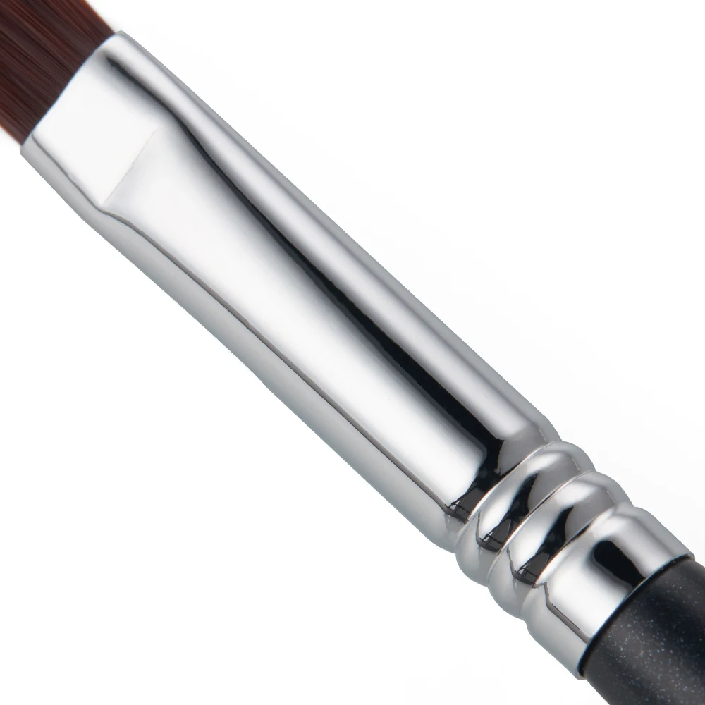 Кисть для макияжа черно-серебристая с деревянной ручкой 316 | Красота и здоровье