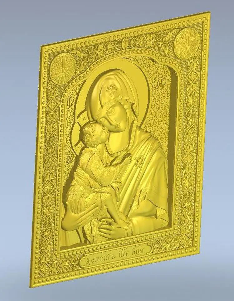 3d модель рельеф для ЧПУ в STL file Icon_Donskaya|3d model relief|3d relief modelfor cnc |