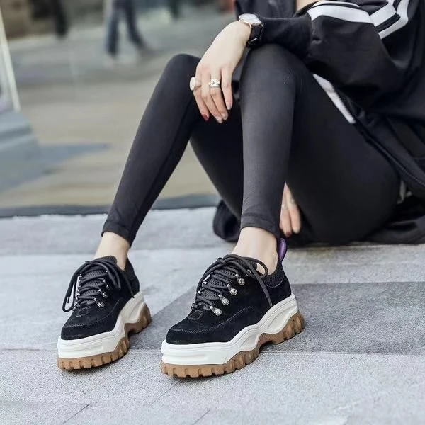 Женские спортивные туфли на толстой подошве повседневные плоской осень | Обувь