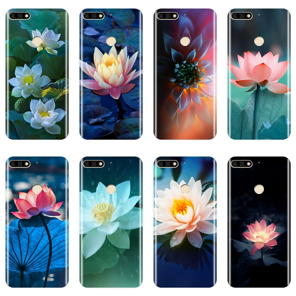 Для Huawei Honor 7 8 9 10 Lite чехол силиконовый цветок мягкая задняя крышка для 8X MAX 7S 7X 7A 7C Pro