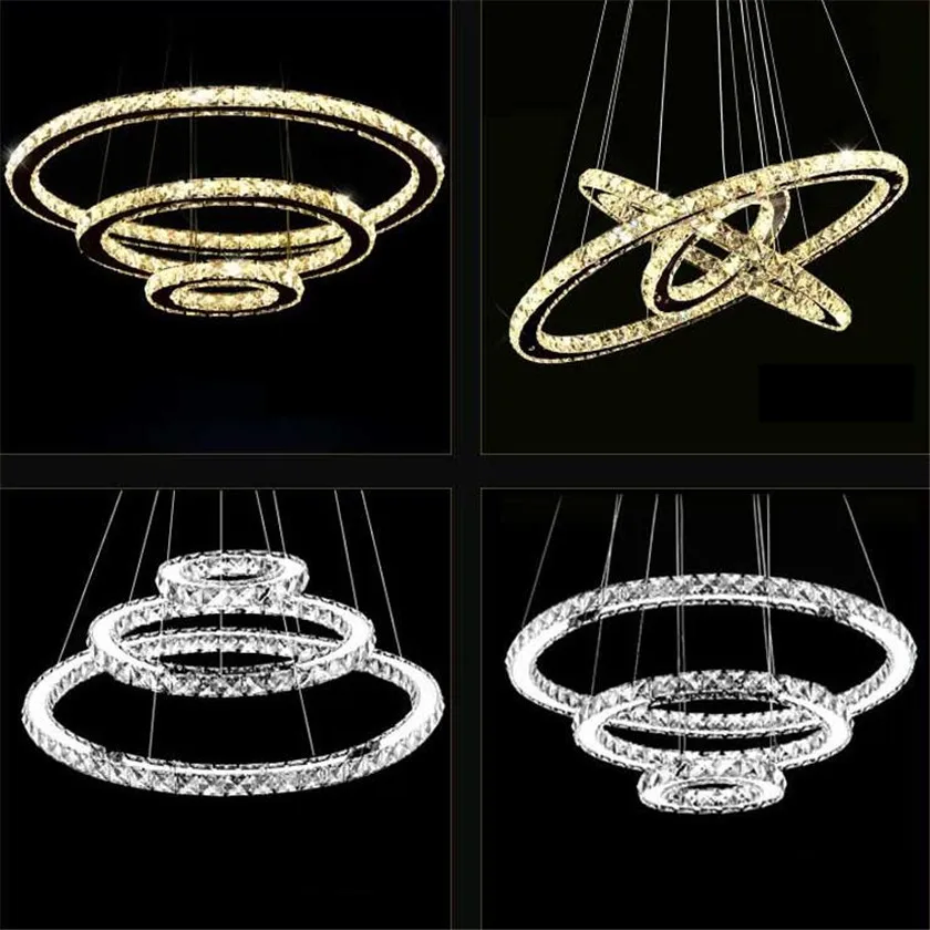 Светодиодный подвесной светильник люстра с кристаллами и бриллиантовыми