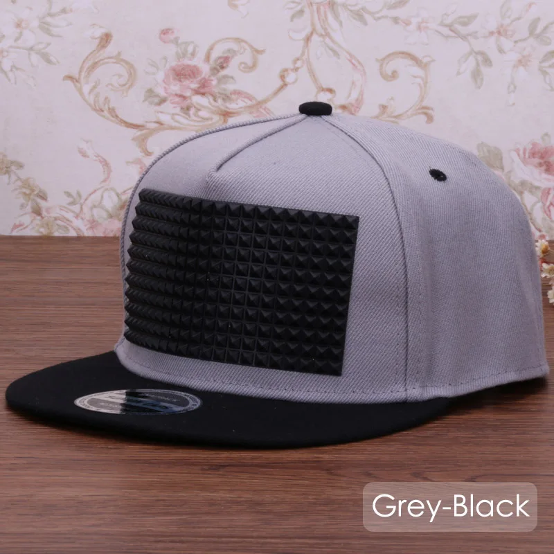 Необычная Кепка snapback 3D, мягкая силиконовая квадратная Кепка в виде пирамиды, плоская бейсбольная Кепка в стиле хип-хоп для мальчиков и девочек - Цвет: Grey Black