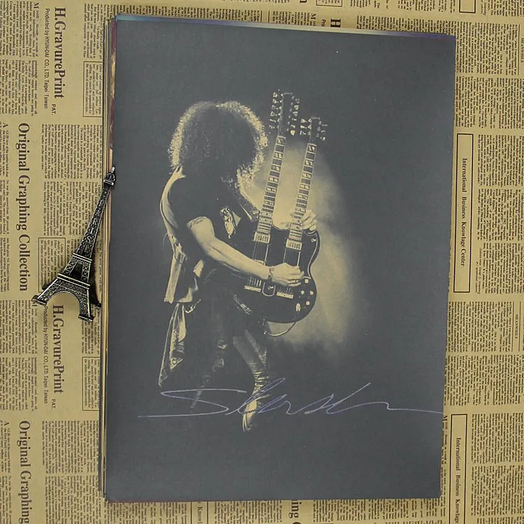 Guns N плакат с розами ВИНТАЖНЫЙ ПЛАКАТ Slash рок-гитарист живопись Мастер ретро плакат Поющая звезда Плакат домашний декор