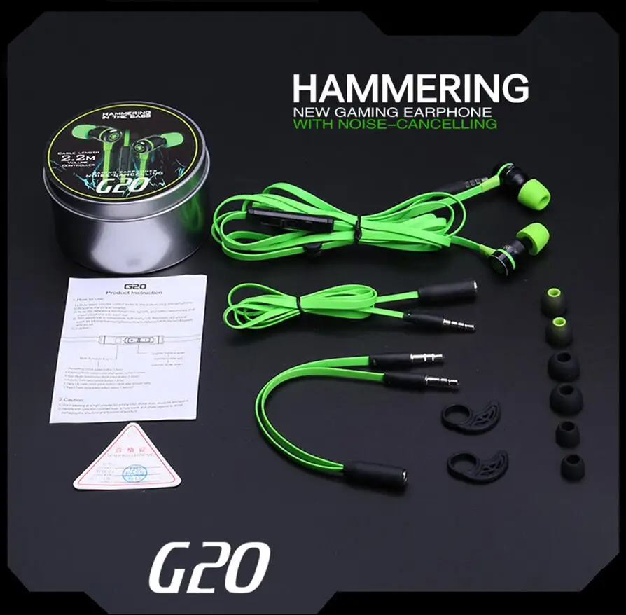 G20 Hammer In-ear наушники с микрофоном 3 5 мм Проводная Магнитная игровая гарнитура