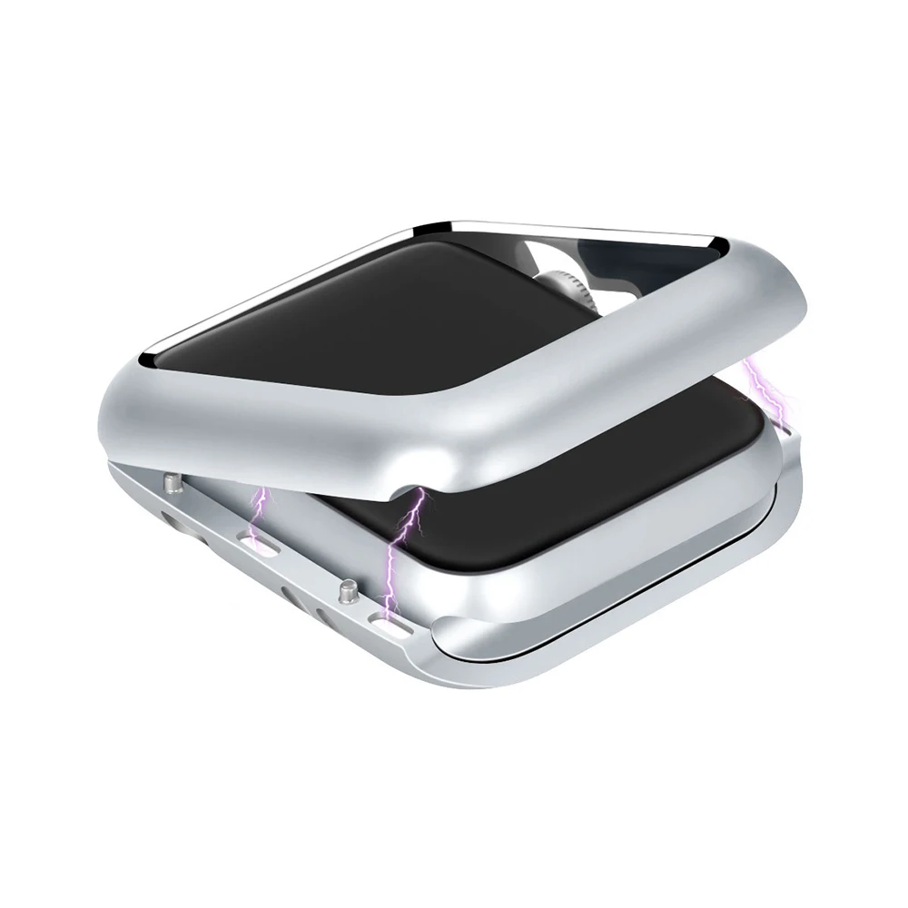 38mm 42mm 44mm 40mm Magnetic Aluminum Metal Frame Protector Cover Case For Apple iphone Watch1/2/3/4 Built-in Magnet |