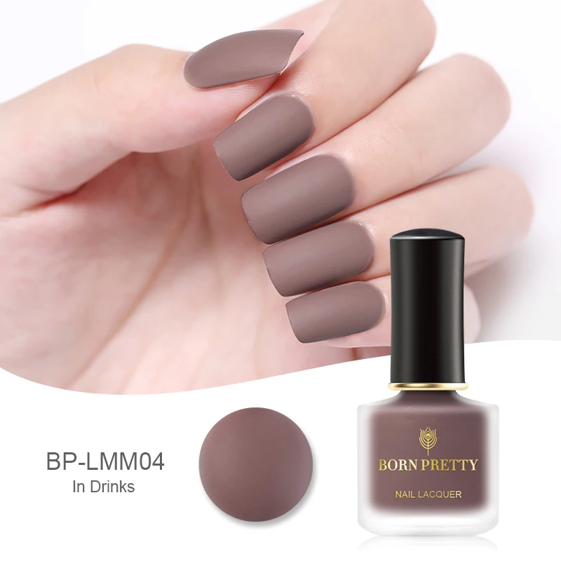 BP-LMM04 Матовый лак для ногтей BORN PRETTY, яркий лак для ногтей, 16 цветов, 6 мл, Быстросохнущий сатиновый матовый гель для ногтей - Цвет: BP-LMM04