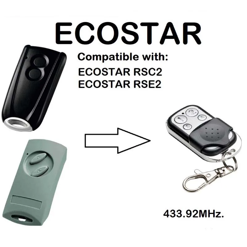 2 шт ECOSTAR RSC2 RSE2 совместимый пульт дистанционного управления Rolling код 433 92 МГц.