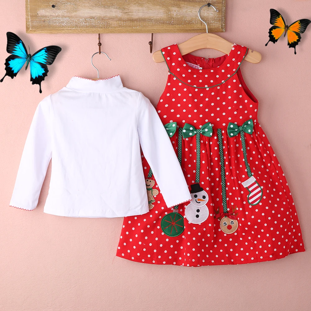 Коллекция 2017 года осенне зимняя Рождественская Новогодняя одежда для девочек