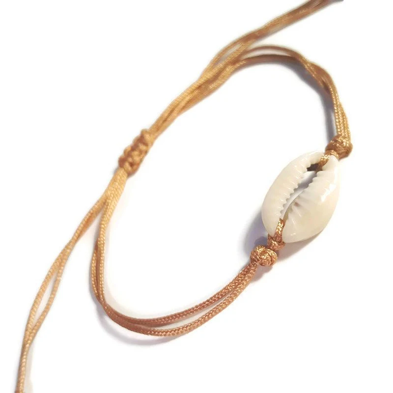 Женский богемный браслет ручной работы черный и коричневый с натуральной