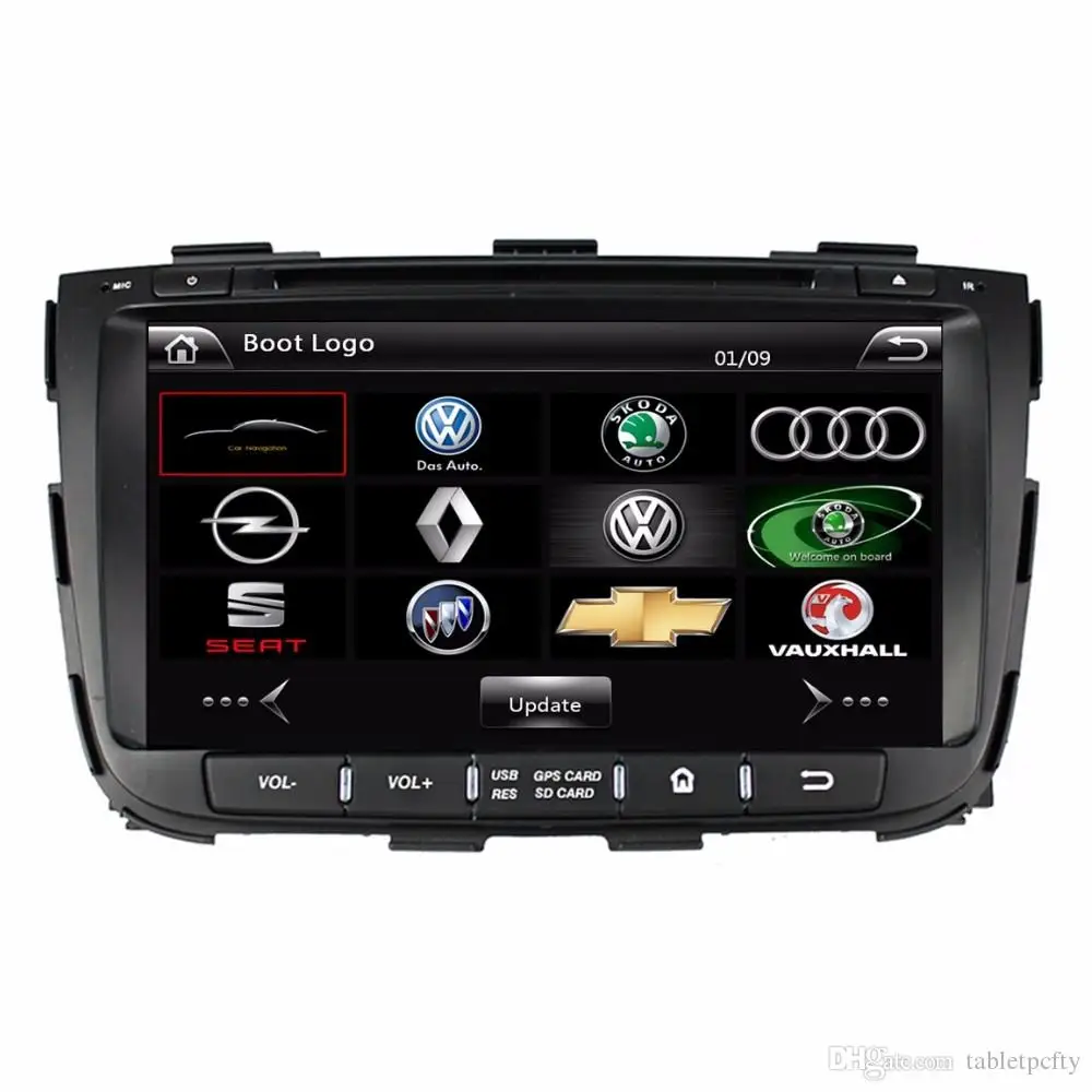 " in-dash автомобильный dvd-плеер с gps(опционально), аудио Радио стерео, USB/SD, AUX, BT/tv, Автомобильный мультимедийный головной убор для Kia SORENTO 2013