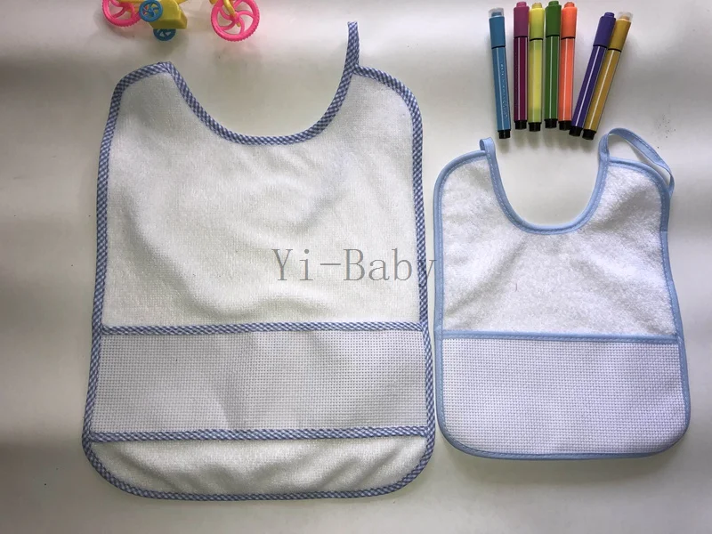 Free shipping Cross Stitch Bibs Baby Infant saliva towels baby bibs blue 4PCS/Set YB170008 | Детская одежда и обувь