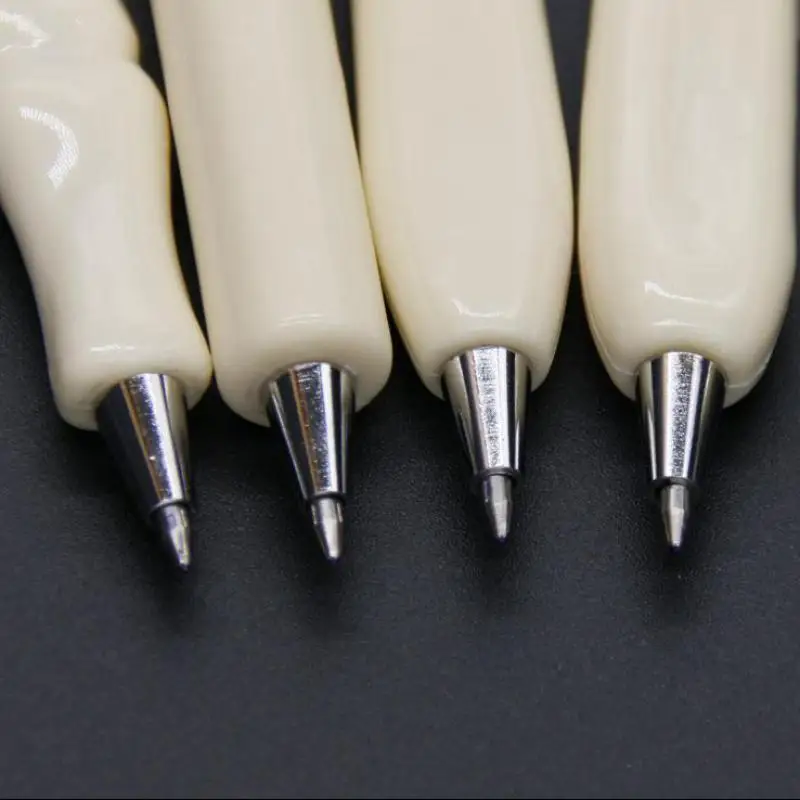 5pcs/lot Ballpoint Pen Bone Realistic Head Korean Stationery Novelty Pens Creative New Student Award School Supplies | Канцтовары для