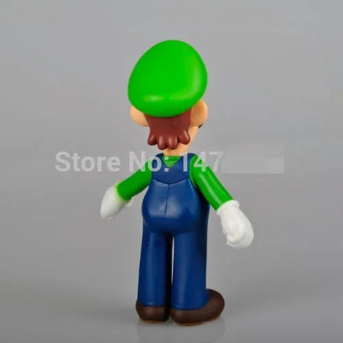 New Super Mario Bros 5&quot LUIGI Action Figure Toy Green Hat Quality wr | Игрушки и хобби