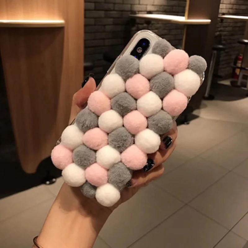 Оригинальный плюшевый чехол для телефона Apple IPhone X XS 6 6s многоцветный зимний