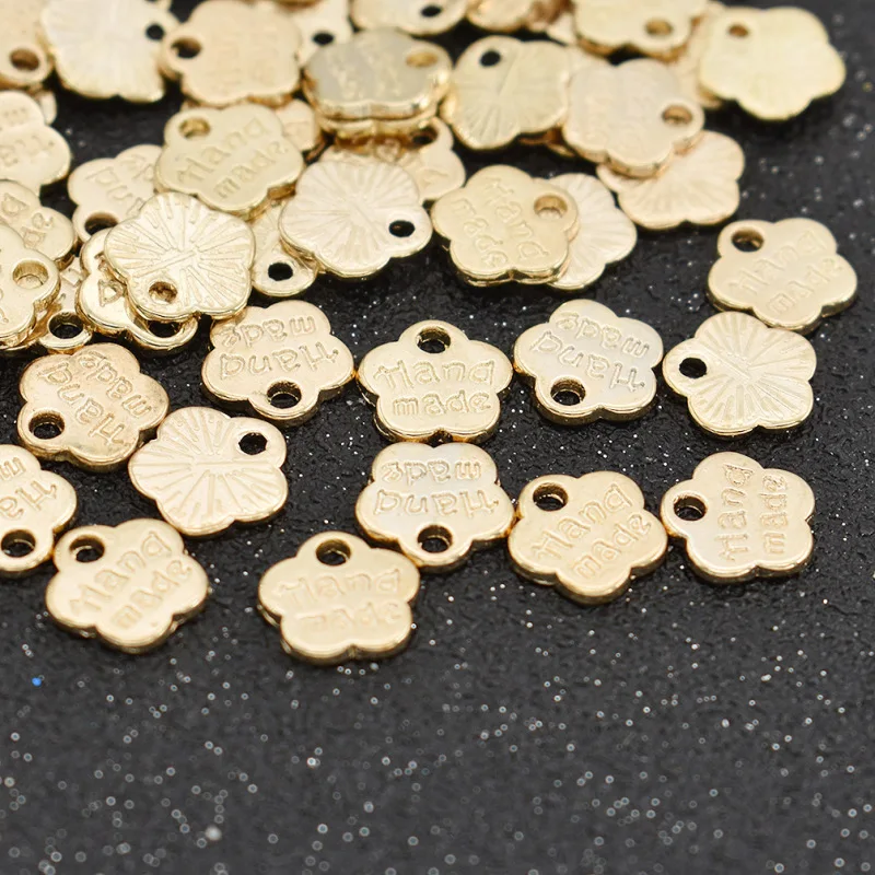 Этикетки ручной работы из металлического сплава золотого цвета 100 шт./лот ярлыки