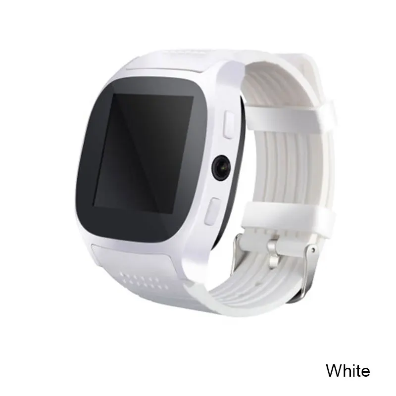 White T8 Bluetooth Смарт-часы с сенсорным экраном спортивные часы для звонков мужские шагомер информация Push поддержка SIM TF карта камера для Android - Цвет: White