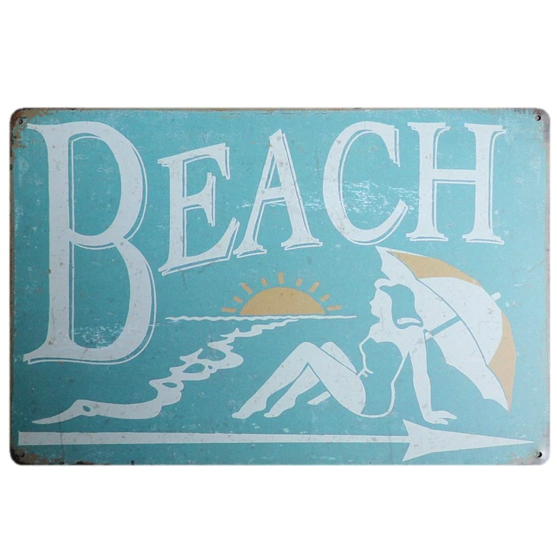 Life is good at the beach металлическая живопись настенный бар домашний декор квадраты