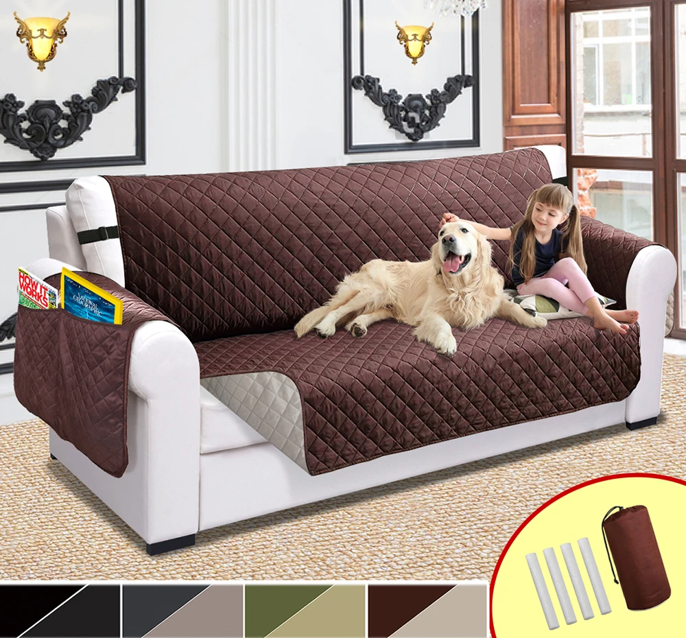 Чехол для дивана эластичное двухстороннее моющееся покрытие защиты от домашних